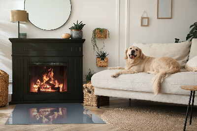 Kandalló alátét üveg téglalap alakú Szín Sötétkék