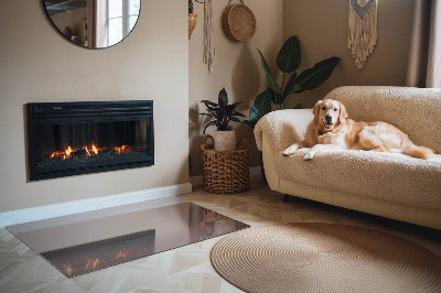 Kandalló alátét üveg téglalap alakú Szín Bézs