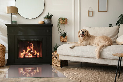 Kandalló alátét üveg téglalap alakú Szín Bézs