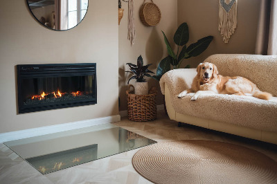 Kandalló alátét üveg téglalap alakú Szín szürkészöld