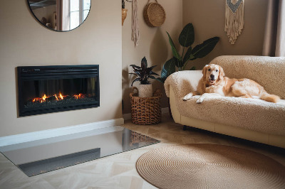 Kandalló alátét üveg téglalap alakú Szín Szürke