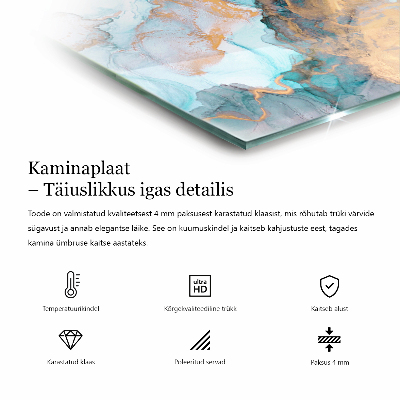 Kandalló alátét téglalap alakú Szín Szürke