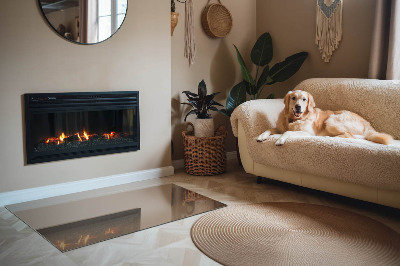 Kandalló alátét üveg téglalap alakú Szín Barna