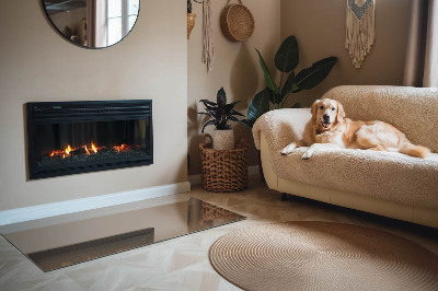 Kandalló alátét üveg téglalap alakú Szín Barna