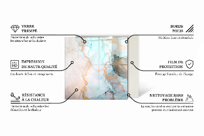 Kandalló alátét üveg téglalap alakú Szín világos krém