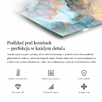 Kandalló alátét üveg téglalap alakú Szín Halványrózsaszín