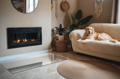 Kandalló alátét üveg téglalap alakú Szín Elefántcsont