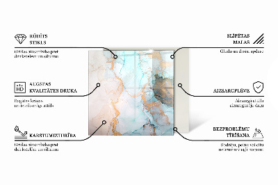 Üveg kandalló alátét hatlapú Absztrakt hullámos és lineáris minták