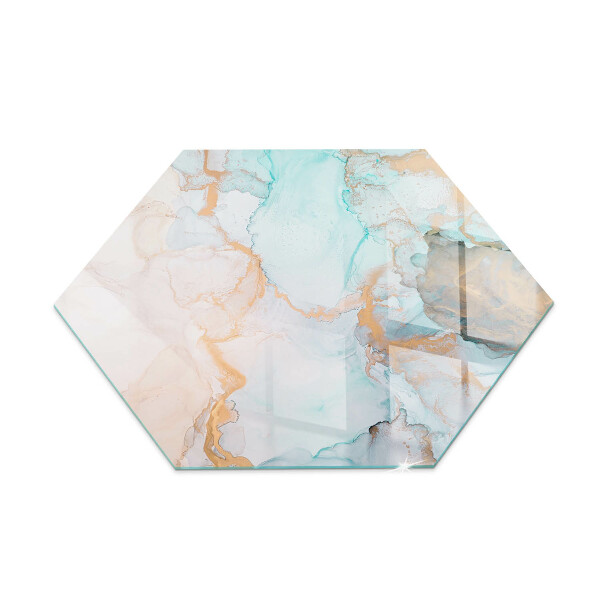 Kandalló alátét üveg hatlapú Folyékony absztrakt motívum