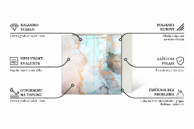 Kandalló üveg alátét hatlapú Szín Fekete