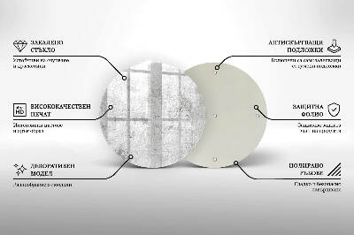 Üveg alátét gyertyákhoz kerek Beton textúra