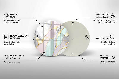 Síri gyertya alátét kerek Pasztell márvány