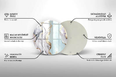 Üveg alátét gyertyákhoz kerek Pasztell márvány