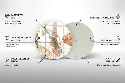 Síri gyertya alátét kerek Boho tollak és levelek