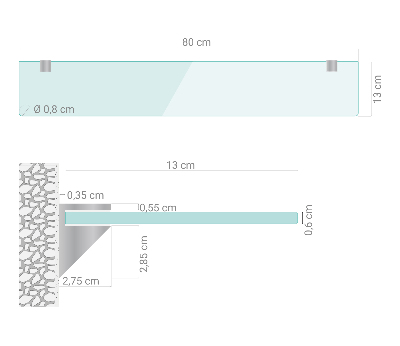 Fürdőszobai polc átlátszó