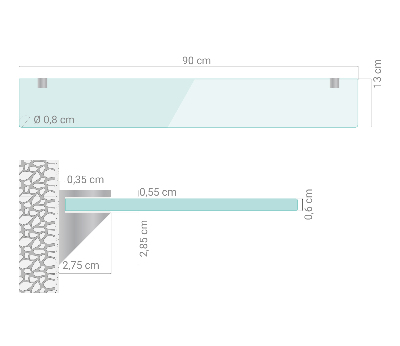 Fürdőszobai polc átlátszó
