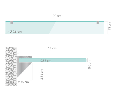 Fürdőszobai polc átlátszó