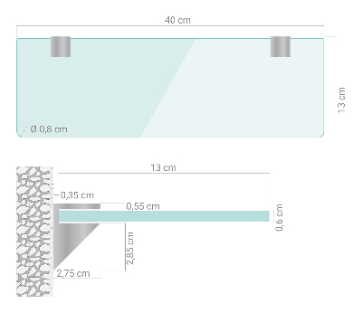 Fürdőszobai polc átlátszó