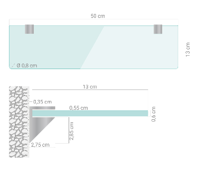 Fürdőszobai polc átlátszó