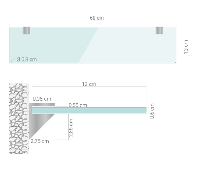 Fürdőszobai polc átlátszó