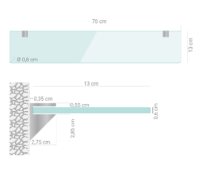 Fürdőszobai polc átlátszó