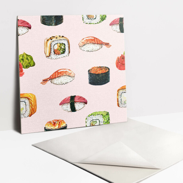Öntapadós vinyl csempe Rajzfilm sushi