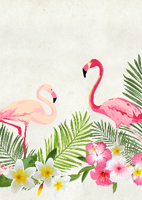 Ablakra roló Flamingók a levelek mellett