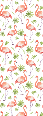 Ablakra roló Flamingó és levelek