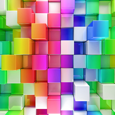 Függöny roló Színes 3D kockák