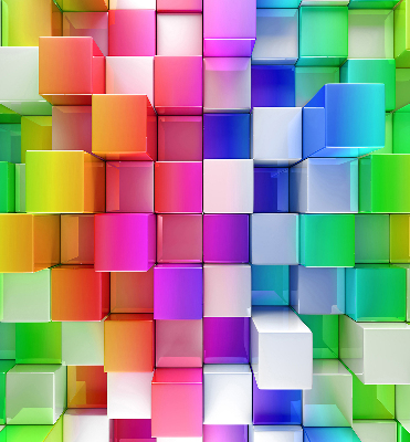 Függöny roló Színes 3D kockák