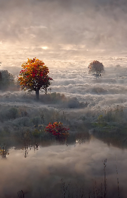Ablakra roló Fák a ködben