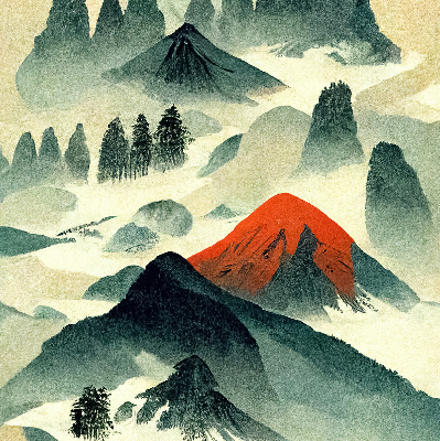 Roló árnyékoló Hegyek a ködben