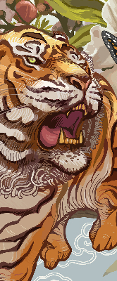 Roló árnyékoló Tigris virágokban
