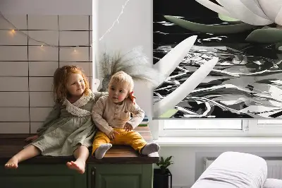 Ablakra szerelhető roló tavirózsák a felszínen mintával