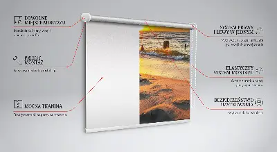 Ablakra szerelhető roló naplemente és színek mintával