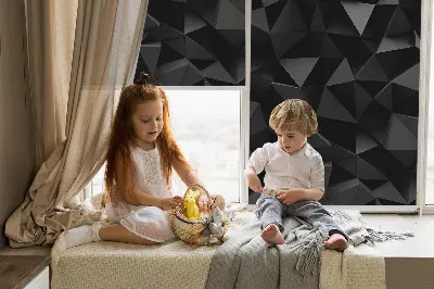 Ablakra akasztható roló fekete origami mintás