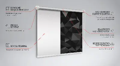 Ablakra akasztható roló fekete origami mintás
