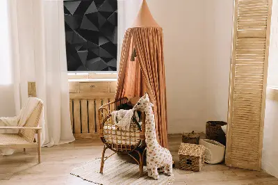 Ablakra akasztható roló fekete origami mintás