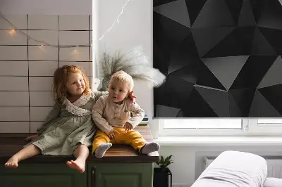 Ablakra akasztható roló fekete origami mintás