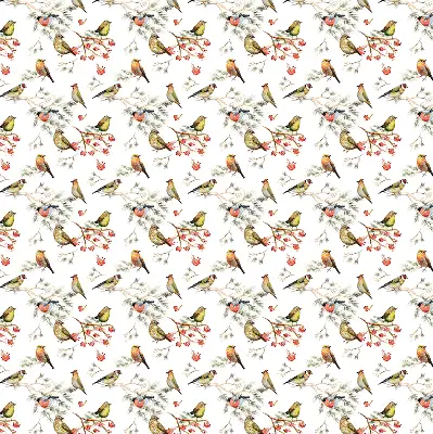 Ablakra akasztható roló madarak az ágakon mintával