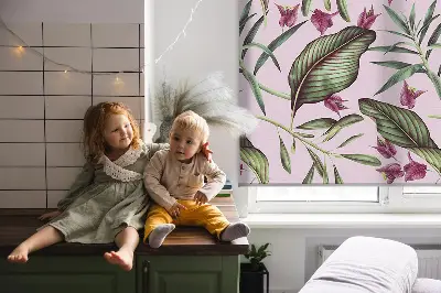 Sötétítő roló trópusi levelek mintával