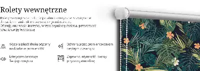 Sötétítő roló trópusi levelek és virágok mintával