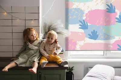 Ablakra szerelhető roló nyomok színes háttéren mintával