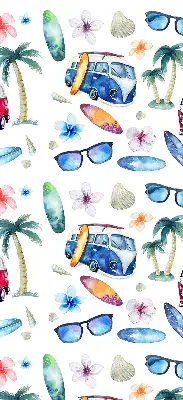 Ablakra szerelhető roló hawaii autós és pálmafás mintával