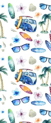 Ablakra szerelhető roló hawaii autós és pálmafás mintával