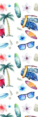 Ablakra szerelhető roló hawaii autós és pálmafás mintával