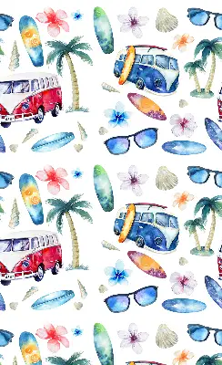 Ablakra szerelhető roló hawaii autós és pálmafás mintával