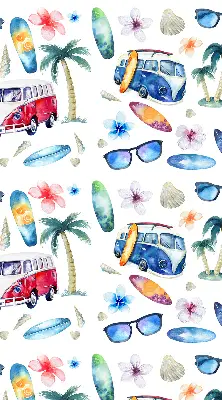 Ablakra szerelhető roló hawaii autós és pálmafás mintával