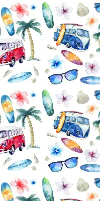 Ablakra szerelhető roló hawaii autós és pálmafás mintával