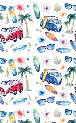 Ablakra szerelhető roló hawaii autós és pálmafás mintával